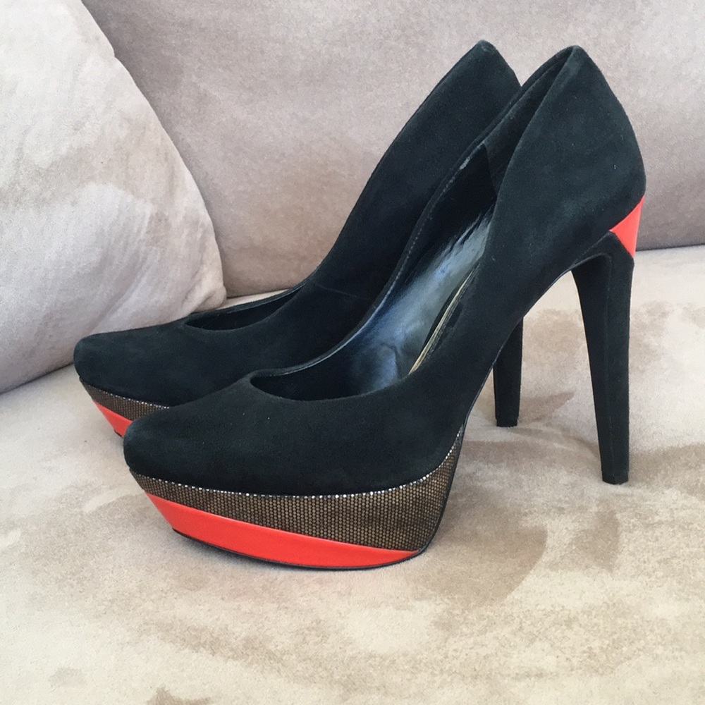 Jessica Simpson Beijox leather heels black & red